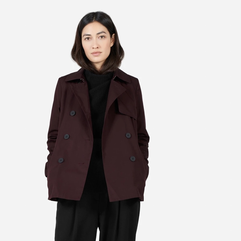 Everlane Swing Trench Plum color
